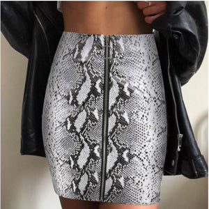 Sexy Animal print Snake Skin Midi Skirt