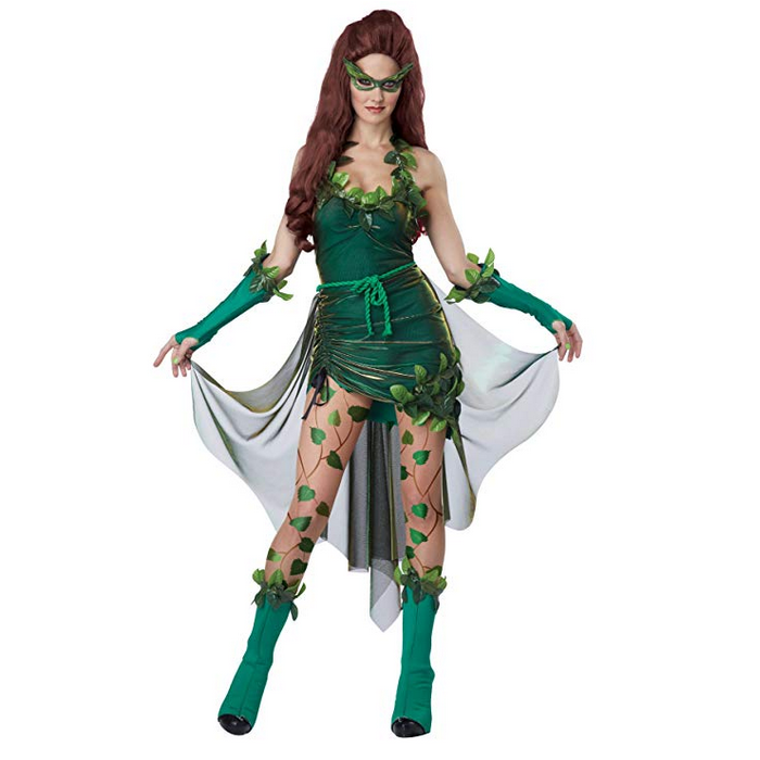 Ladies Green Poison Ivy Cosplay Halloween Costume X-Large / Green / Polyester Costumes Edgy Couture