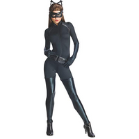 Sexy Black Adult Catwoman Jumpsuit Costume Large / Black / Polyester Costumes Edgy Couture