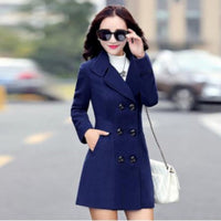 Womens Blue Double Breasted Lightweight Peacoat Dress Jacket X-Large / Blue Pea Coat Edgy Couture