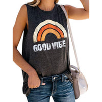 Women's Good Vibes Funny Motivational Graphic T-Shirt Tank  T-Shirts Edgy Couture