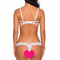 Women's Risque White Striped Teddy Lingerie  Bodysuit Edgy Couture